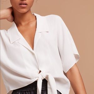 WILFRED TIE FRONT BLOUSE cropped